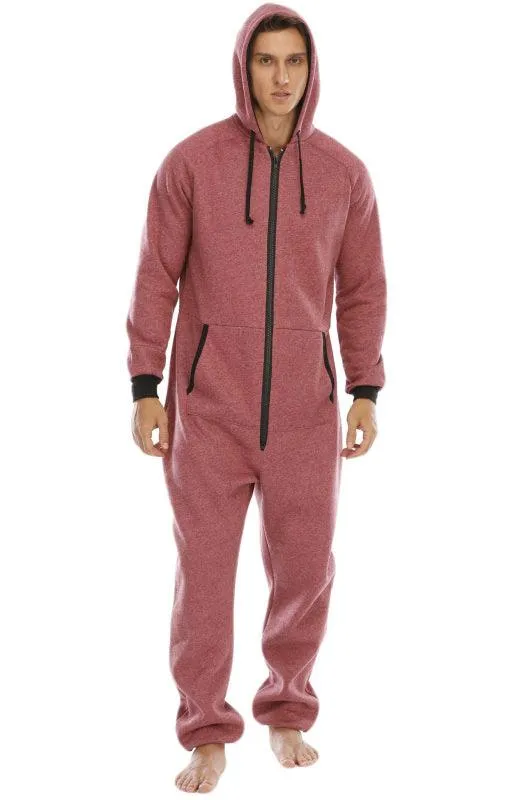 Men's Thickened Sweater Fleece Jumpsuit Onesie