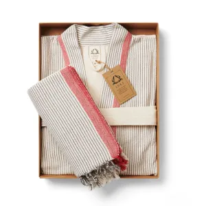 Mete Cotton Robe & Peshtemal Gift Set, Rose