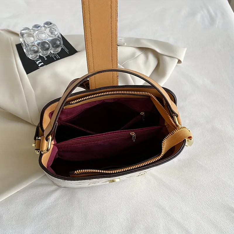 Mini Vintage Crossbody Bag, Retro Shoulder Bucket Bag, Women's Fashion Handbag & Tote Purse For Commute