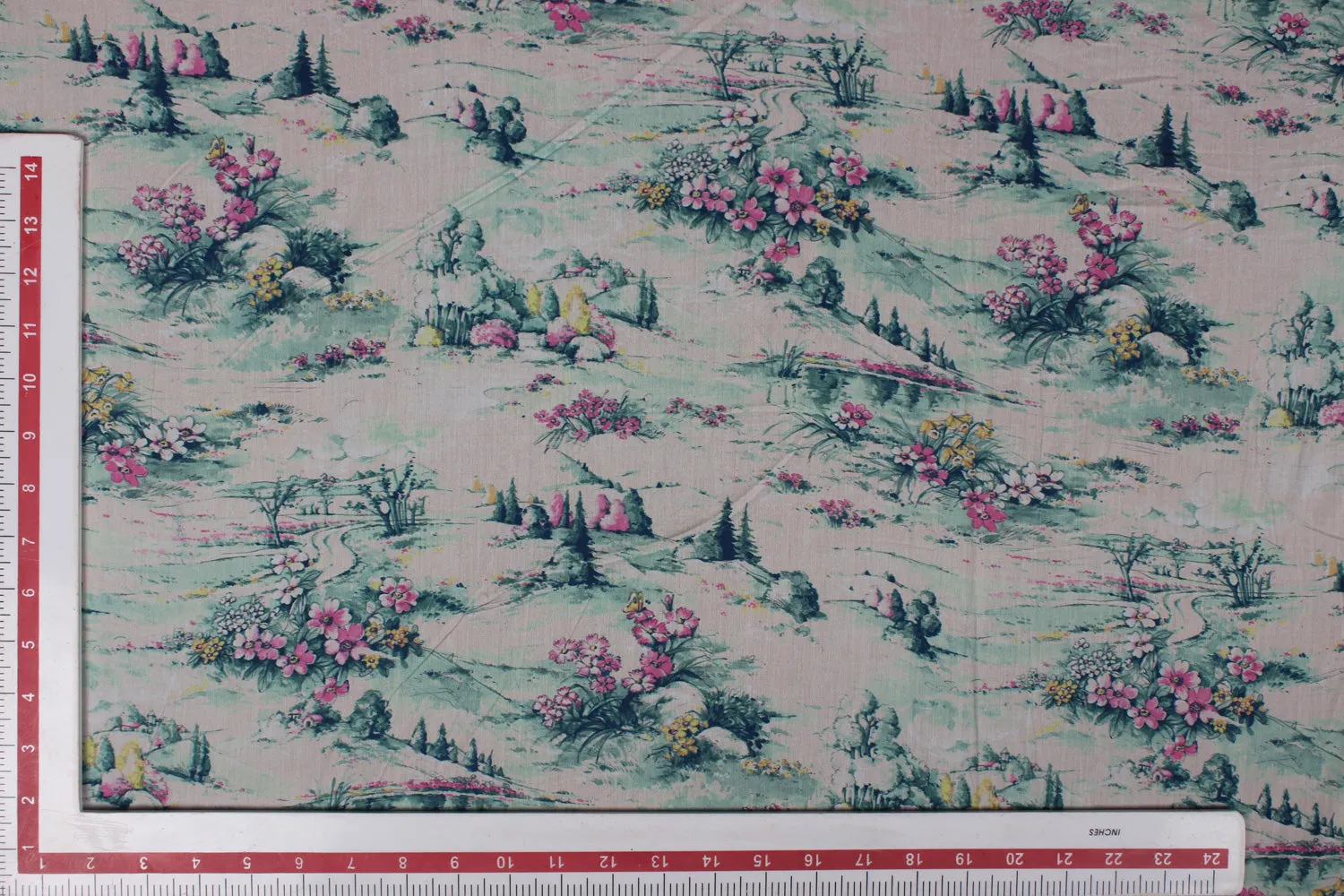 Multicolour Cotton Lawn Fabric