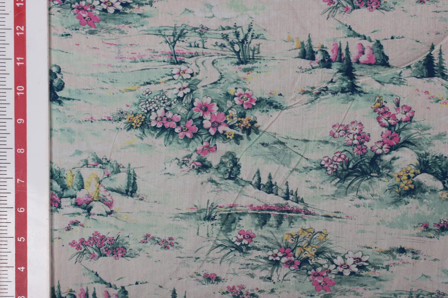Multicolour Cotton Lawn Fabric