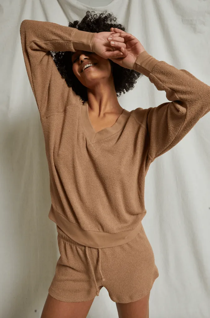Oconnor V Neck Sweatshirt Walnut