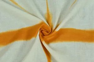 Orange & Cream Abstract Cotton Cambric Fabric