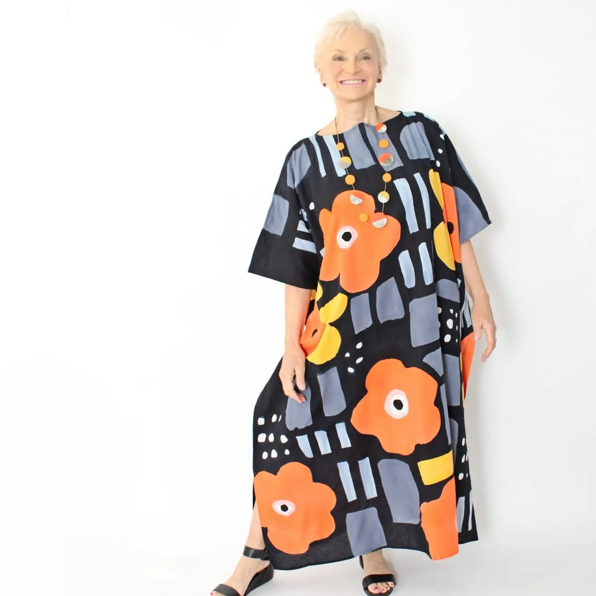 Orange Poppies Kaftan