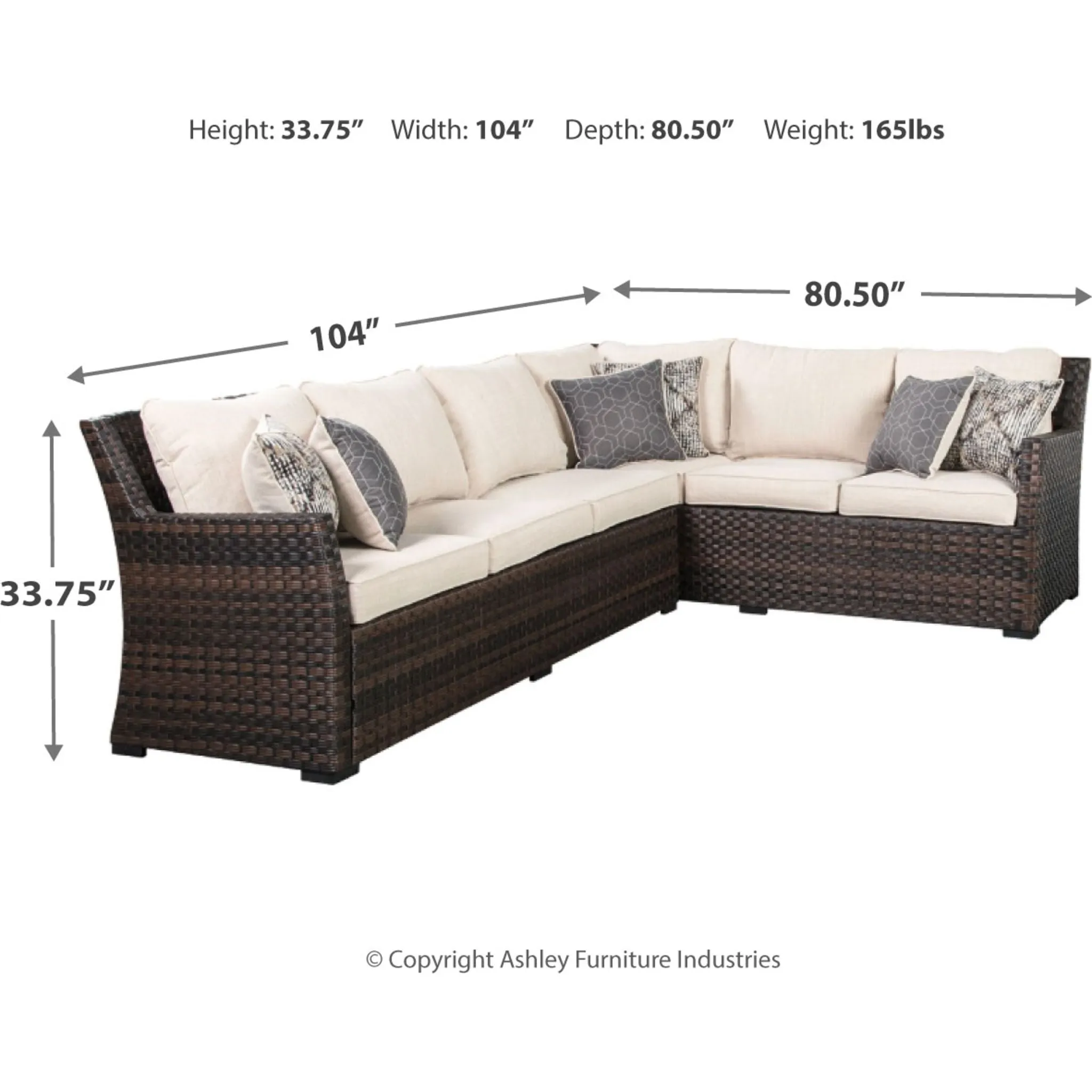 Outdoor Easy Isle Sofa Sectional & Chair w/Cushion
