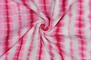 Pink & White Abstract Cotton Cambric Fabric