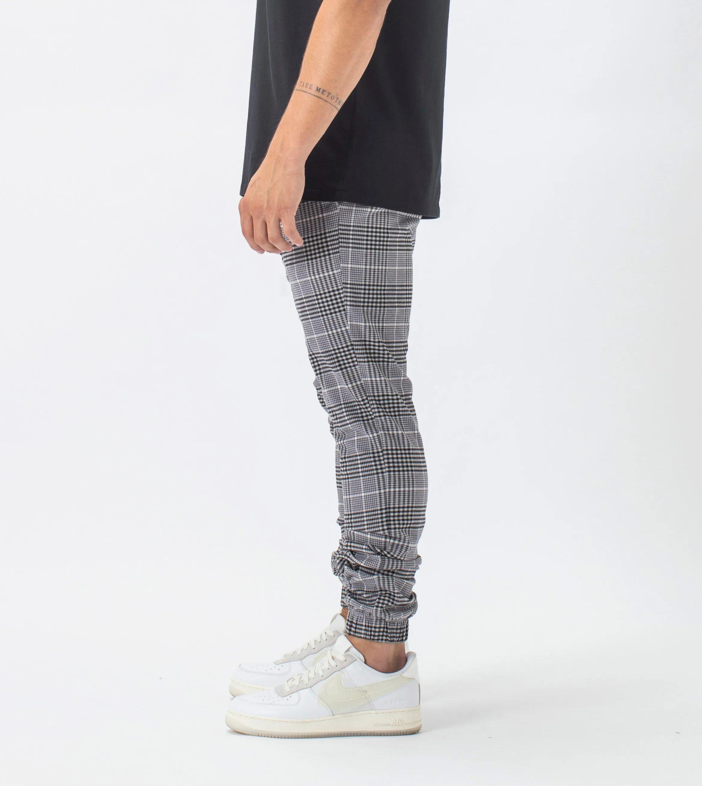 Plaid Sureshot Jogger Lt Grey/Black