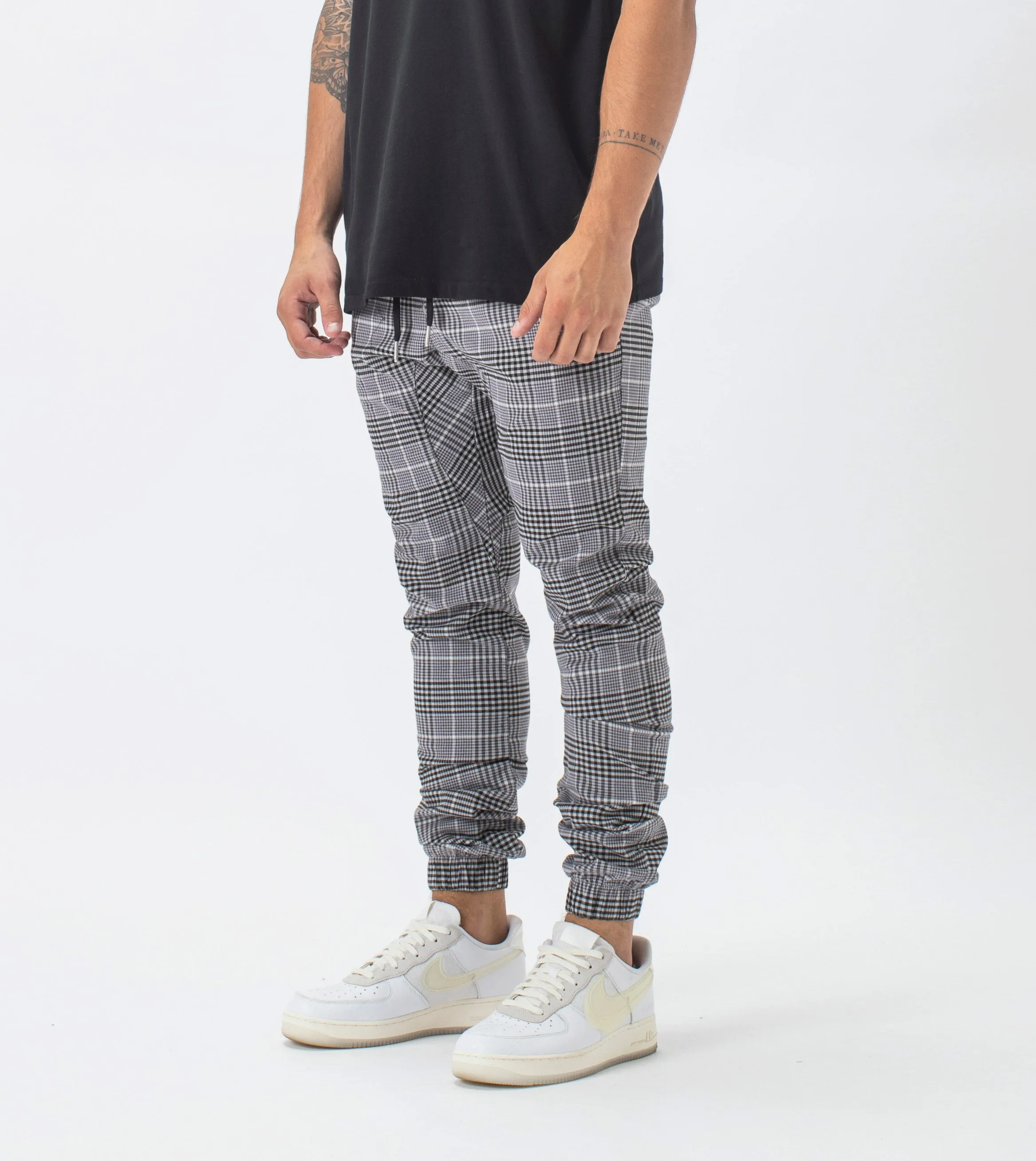 Plaid Sureshot Jogger Lt Grey/Black