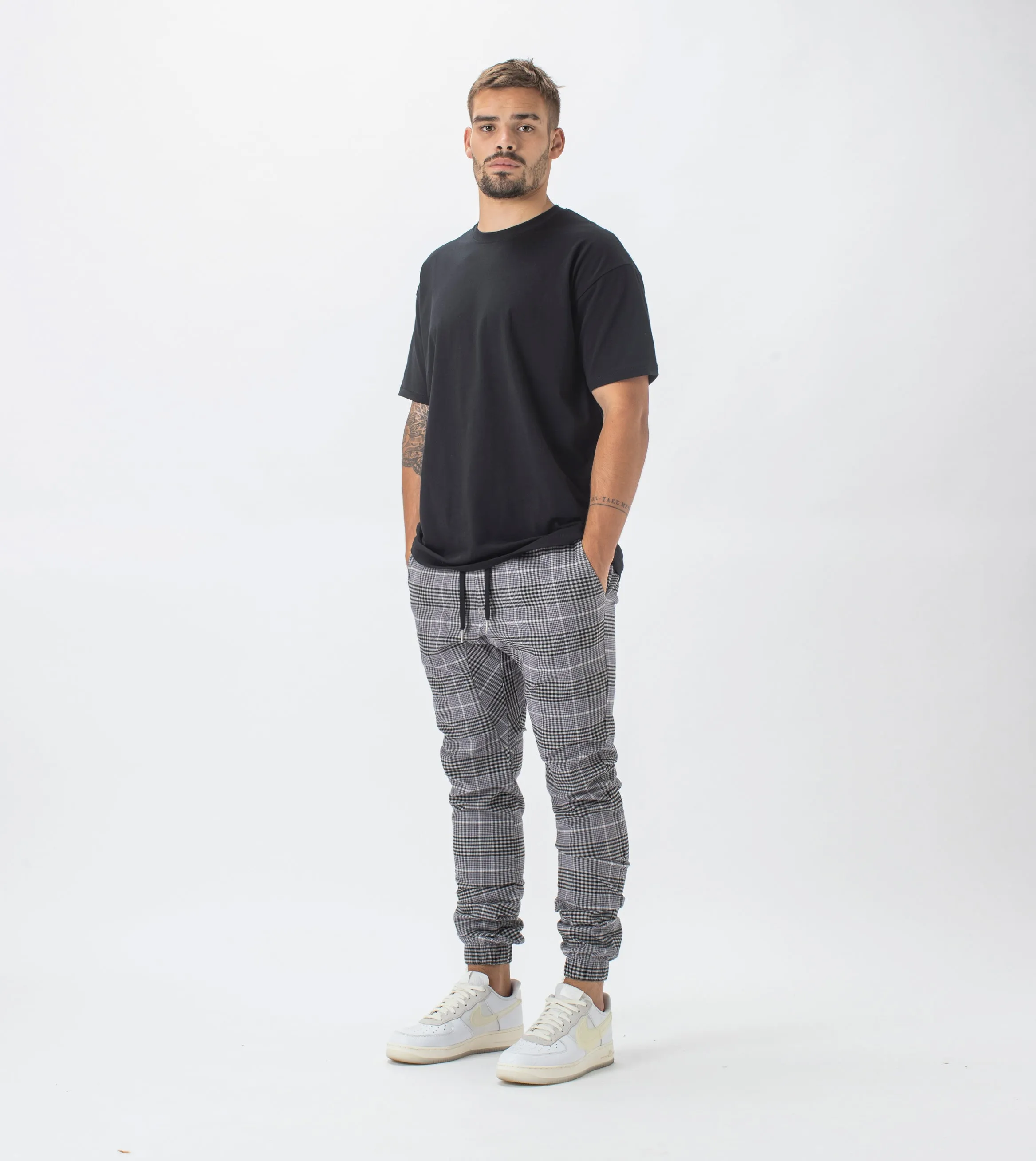Plaid Sureshot Jogger Lt Grey/Black