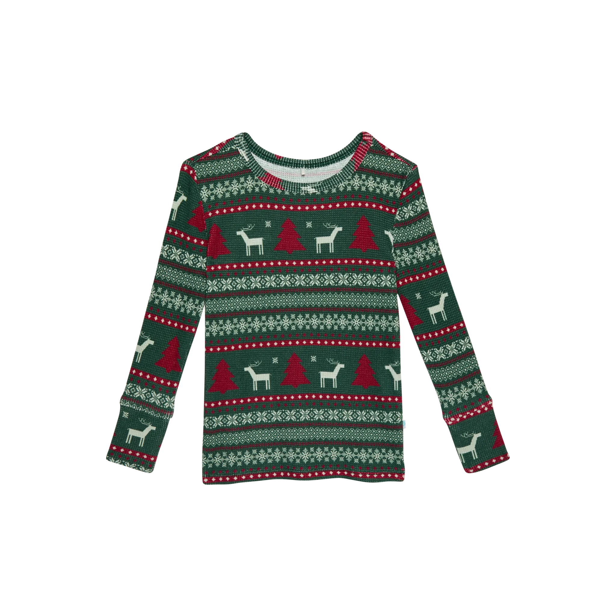 Posh Peanut Basic Long Sleeve Loungewear Pajama & Pants in Holiday Fair Isle