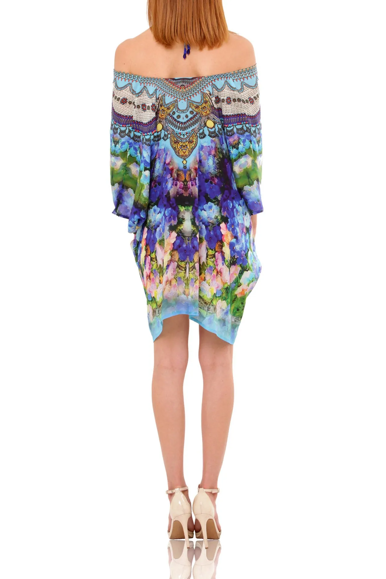 Print Caftan Dress Short