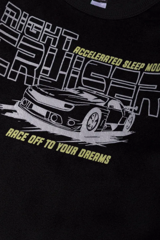 Racing Car Long Sleeve Pyjamas Black