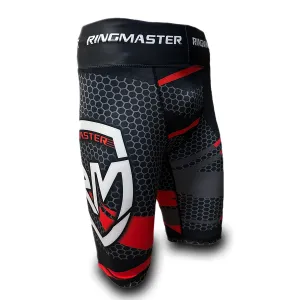 RingMaster Sports Warrior Series Compression Shorts Black Red