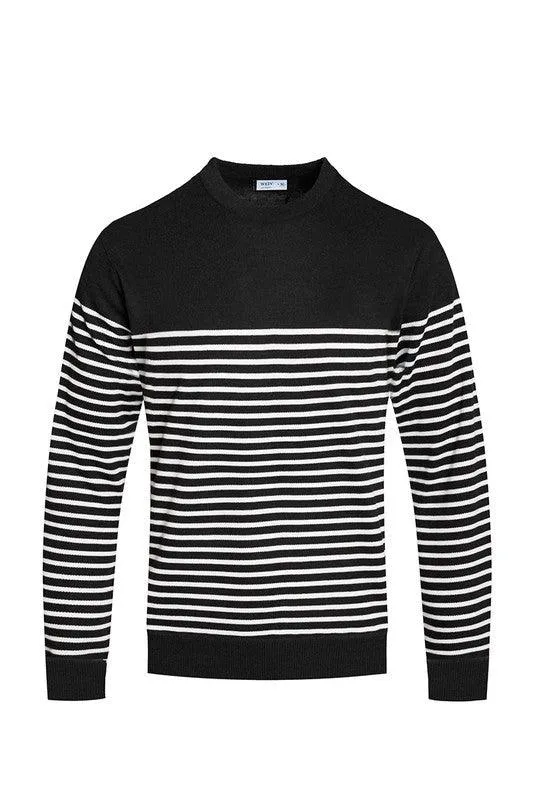 Round Neck Striped Sweater
