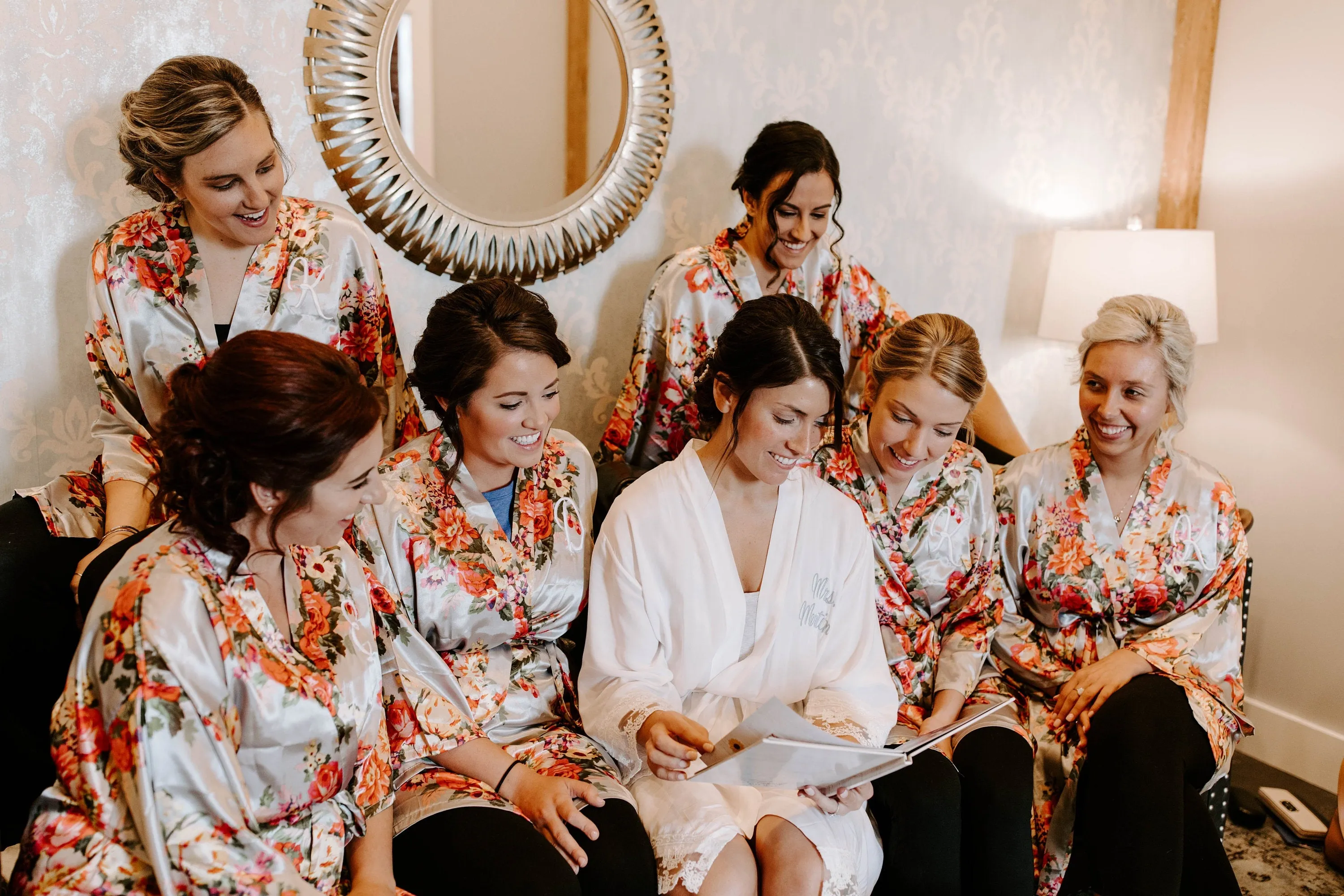 Silk Floral Robes, Burgundy Floral Robes, Bridesmaid Robes, Bridal Robes, Bridesmaid Gifts, Getting Ready Robes, Satin Floral Robe