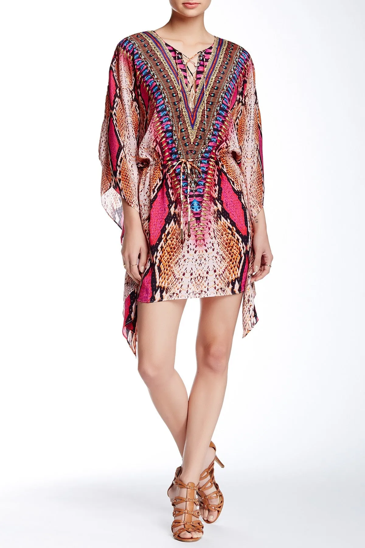 Snake Print Casual Mini Dress