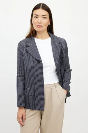 SS 2001 Navy & White Wool Striped Blazer