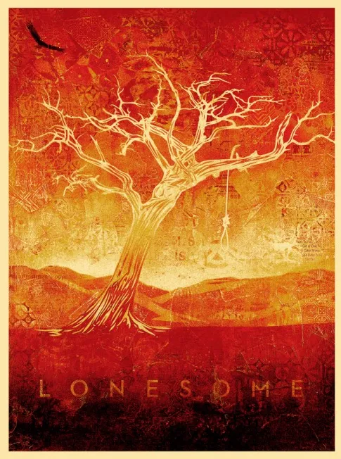 Tom Dula White AP Silkscreen Print by Shepard Fairey- OBEY