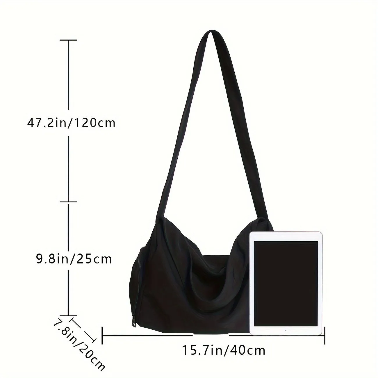 Uakiss Large Capacity Sling Bag with Side Zipper Pocket, Men‘S Fashionable Crossbody Bag for Hanging Out & Daily Commute, Durable Shoulder Bag