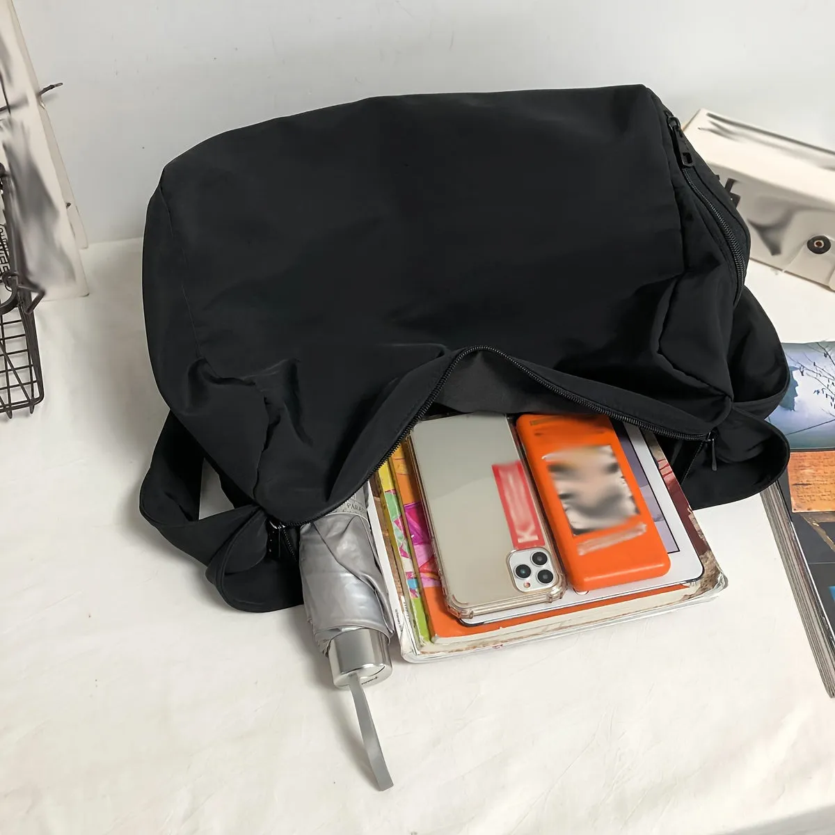 Uakiss Large Capacity Sling Bag with Side Zipper Pocket, Men‘S Fashionable Crossbody Bag for Hanging Out & Daily Commute, Durable Shoulder Bag