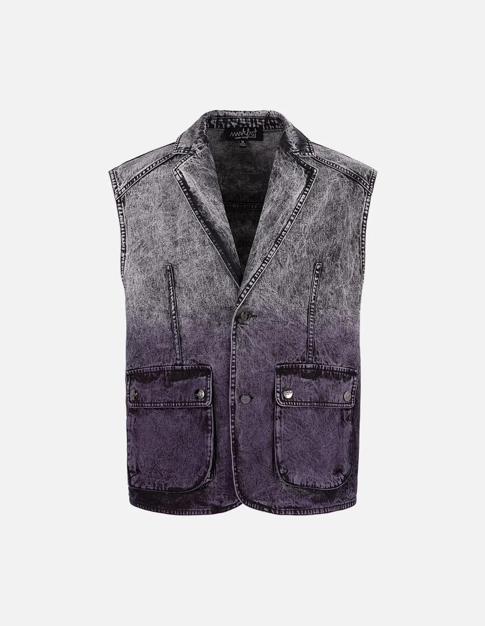 Unisex Strappy Dyed Snowflake Washed Denim Jacket