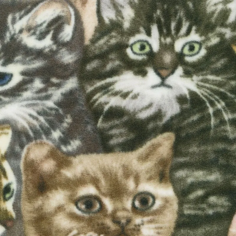 Winterfleece Prints Animals - Kittens Multi Fleece Yardage