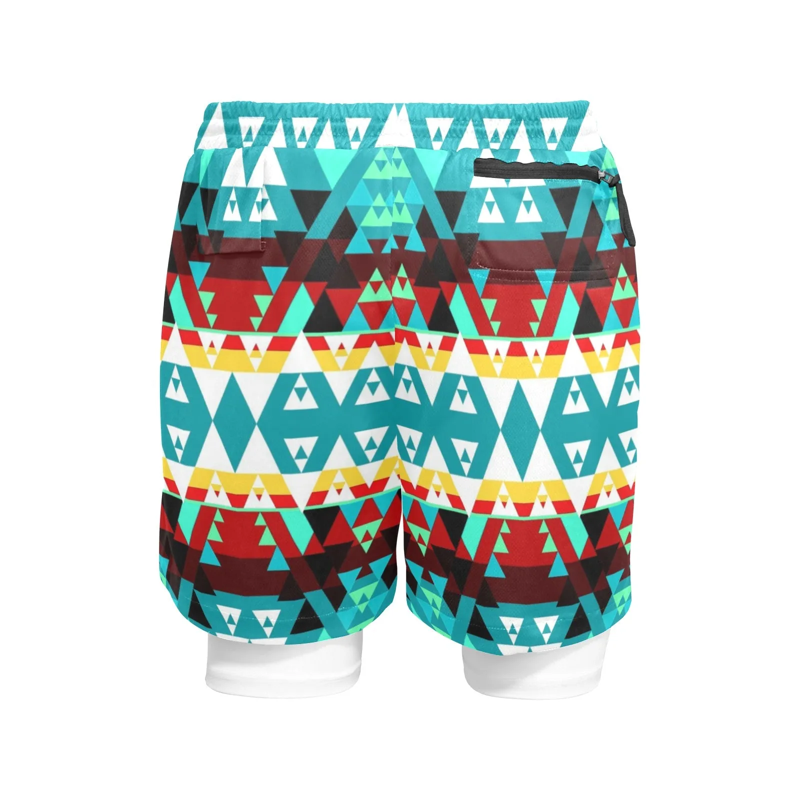 Writing on Stone Wheel Men's Sports Shorts with Compression Liner