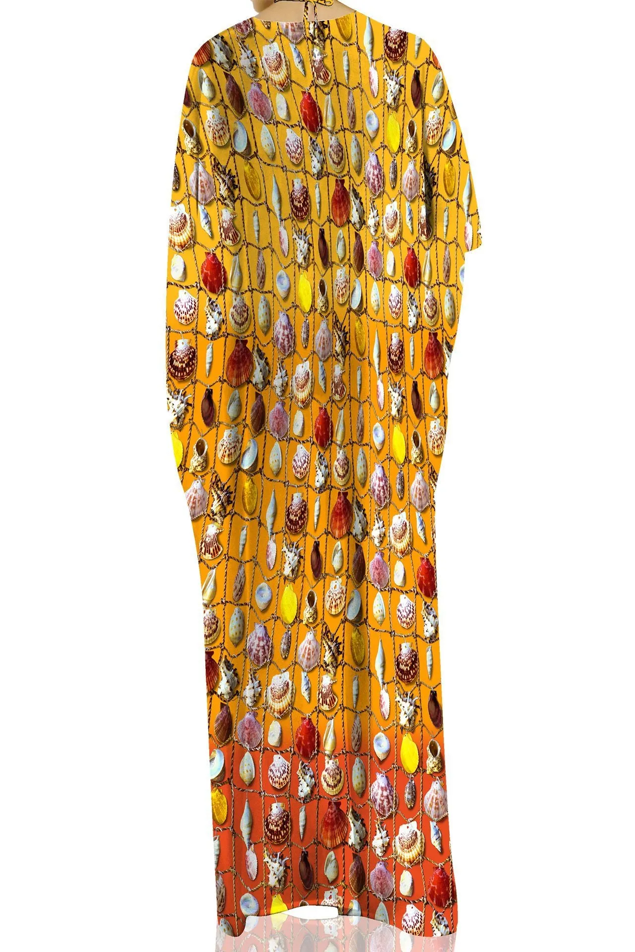 Yellow Long Sleeve Kaftan Dresses